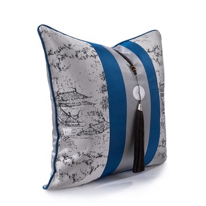 Fundas de cojín con colgante de Jade de 18x18 pulgadas, fundas de almohada <span class=keywords><strong>decorativas</strong></span> de lujo con <span class=keywords><strong>borlas</strong></span> - Product Image 2