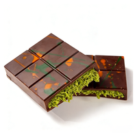 Barres de Kunafa au chocolat noir et au lait, fourrées à la pâte de noisettes/pistaches, fabriquées à Dubaï, certifiées Halal, vente en gros