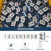 Tuiles de mahjong américaines en acrylique de luxe, design personnalisé, ensemble de mahjong lourd et solide pour 4 joueurs