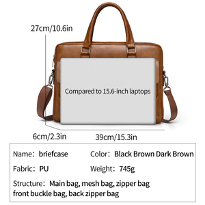 Porte-documents rétro en PU pour <span class=keywords><strong>homme</strong></span> WEIXIE - Design avec boucle, sacoche d'affaires classique - Product Image 2