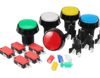 Accessoires pour machine de jeu d'arcade DIY, bouton poussoir d'arcade momentané rond plat de 60 mm, éclairé par LED 12V
