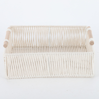 Paniers de rangement pliables en plastique fait à la main en rotin pour la maison et la chambre à coucher