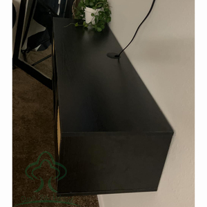 Meuble TV flottant <span class=keywords><strong>en</strong></span> <span class=keywords><strong>rotin</strong></span> fixé au mur, centre de divertissement flottant, console multimédia moderne meuble TV flottant sous <span class=keywords><strong>étagère</strong></span> TV - Product Image 4