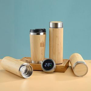 Likewinner-2026 Nouvelles Tendances Bouteille Isotherme Écologique en Bambou Naturel avec Doublure en Acier Inoxydable 500ml/750ml Recyclable Chaud/Froid - Product Image 4
