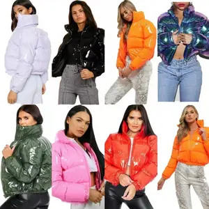 Hot 2024 nouvelle mode dames grande taille chaud imperméable Sport en plein air recadrée Logo personnalisé bouffant vers le bas veste à bulles pour les femmes