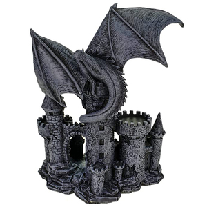 Cadeaux et décoration en résine, chandelier gothique du royaume médiéval, porte-bougie de bougie de bougie de bougie de tour de château perché de dragon féroce - Product Image 6