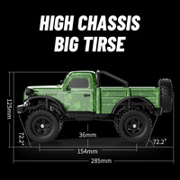 AiJH C8813 Camion RC Crawler 1:18 Modèle de camion RC à l'échelle réelle, 4 roues motrices, drift, escalade, voiture tout-terrain télécommandée