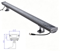 Projecteur mural RGB DMX 36W en aluminium avec LED 3030, IP65, DC24V, DMX512, lentille réglable pour l'éclairage des façades de bâtiments et de ponts