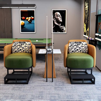 Canapé de salon moderne en métal pour club de billard, mobilier commercial pour spectateurs de jeux de billard, revêtement en cuir PU ergonomique