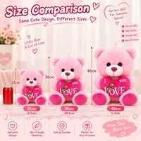 Ours en peluche personnalisé grimpeur avec cœur, animaux en peluche en velours avec patte en velours pour cadeau romantique, fournitures pour fleuristes