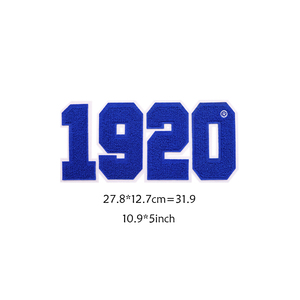 Hot bán bán buôn tùy chỉnh số sắt cho quần áo phụ kiện thời trang 3D Túi cao bồi màu xanh đậm vải Chenille các bản vá lỗi - Product Image 2