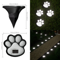Lampe solaire de jardin style pastoral à LED, simulation de patte de chien, à piquer, étanche, pour extérieur