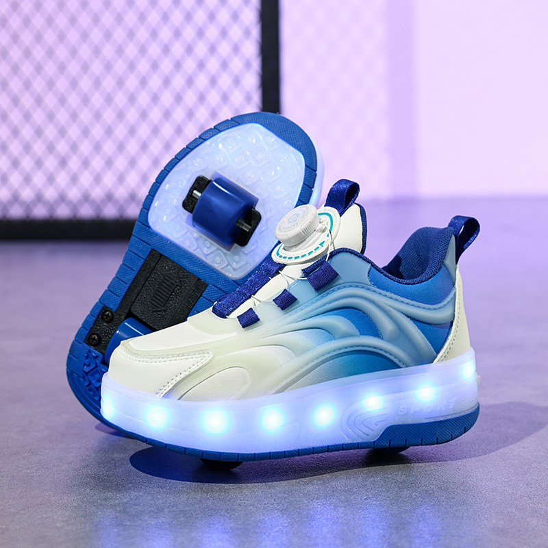 LED Trainers,LED Light-UP Roller Skates Shoes,USB Rechargeable