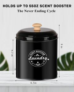 <strong>Black</strong> Iron Classic Square Clothing Organizer Storage Boxes <strong>Bins</strong> 3-6L Capacity Lacquer Finish <strong>Laundry</strong> Room Scent Booster Beads - Product Image 4