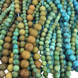 Pierres précieuses naturelles de couleur <span class=keywords><strong>Turquoise</strong></span>, <span class=keywords><strong>perles</strong></span> rondes et naturelles pour la fabrication de bijoux, livraison gratuite - Product Image 2