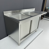 Évier de cuisine commercial en acier inoxydable à prix d'usine, table de préparation commerciale, finition polie, charge de 500 kg/m, pour cuisine
