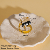 Bague ajustable style bohème en pierres naturelles (améthyste, tourmaline noire) en cuivre inaltérable, idéale pour cadeau de fête
