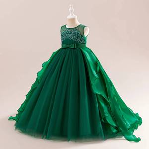 Robe de soirée princesse haut de gamme pour filles, en tulle bouffant avec traîne, idéale pour les spectacles sur scène, les récitals de piano et les fêtes - Product Image 5