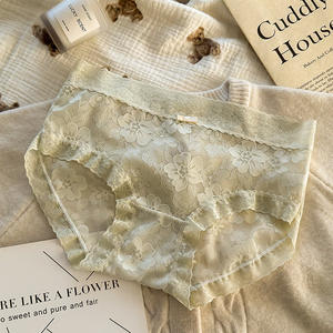 Summer Solid Knitted Mid-Rise Hipster <b>Lace</b> Panties Women Everyday Soft <b>Elastic</b> Antibacterial Cotton Comfortable New Sexy - Product Image 5