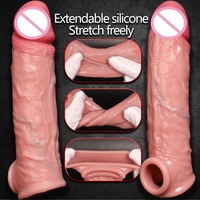 Préservatif en silicone réutilisable épais pour hommes, étanche et lavable, pour prolonger le temps des rapports sexuels, extenseur de pénis, LM-CT607-5