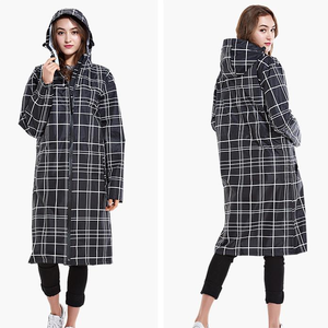 Logo impression noir hommes femmes Polyester réutilisable Durable fermeture éclair longue manteau de pluie imperméable pour sortie voyage - Product Image 3