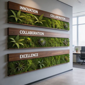 Panneaux muraux décoratifs en mousse naturelle préservée, écologiques, insonorisants et durables, personnalisés en usine, <span class=keywords><strong>pour</strong></span> les bureaux, les halls d'entrée et les logos d'entreprise - Product Image 5