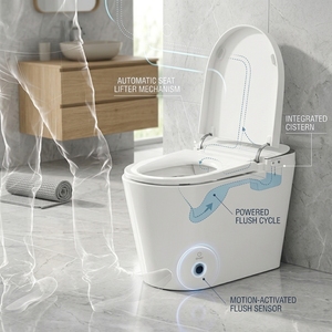 <span class=keywords><strong>WC</strong></span> intelligent U8 Standard sans limitation de pression d'eau, chasse d'eau par commande au pied, lumière d'ambiance, séchoir à air chaud, bidet domestique - Product Image 5
