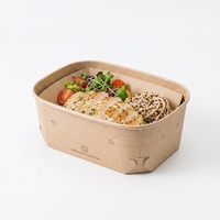 Boîte à emporter pliable en papier kraft personnalisée, conteneur alimentaire jetable, emballage écologique pour la préparation des repas pour restaurant