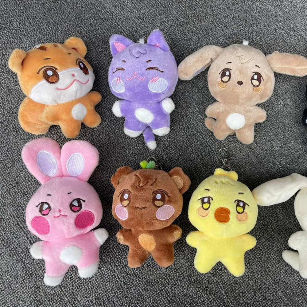 10CM bts ATEEZ ANITEEZ şekil karikatür hayvanlar peluş bebek anahtarlık San Seonghwa Jongho sevimli doldurulmuş oyuncak anahtarlıklar çanta aksesuarları