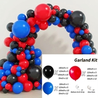 Kit d'arche de ballons de course automobile, ballons en latex à carreaux rouges, noirs et blancs pour la décoration de fête d'anniversaire sur le thème de la course automobile pour enfants et garçons