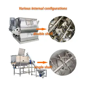 Liquidificador, 300-10000l aço inoxidável máquina de mistura horizontal fita dupla misturador especiarias misturador