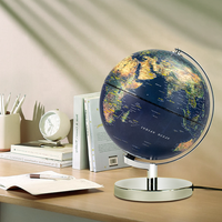 Globe du monde rétro illuminé par LED pour la décoration moderne du bureau, de la chambre et du salon avec accessoires d'éclairage de géographie moderne