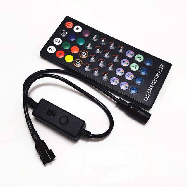 BT Mobile APP Control DC5-24V Dream Color RGB LED Controller with 40-Key IR Remote for Addressable RGB LED Strip Light