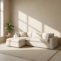 Canapé modulaire moderne, taille personnalisable, tissu rembourré, salon, meubles d'angle