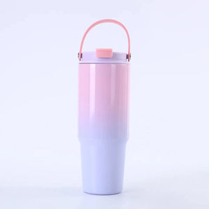 Vaso de acero inoxidable 304 de doble capa de 30 oz, nuevo color degradado, portátil para coche, para camping, 350 ml, clásico para bebidas frías - Product Image 4