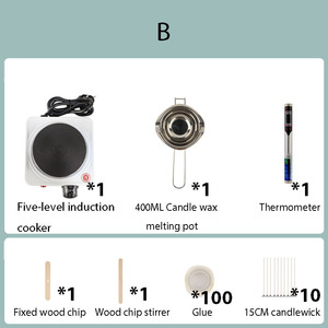Kit de démarrage <span class=keywords><strong>pour</strong></span> la fabrication de bougies parfumées faites à la main, pot à faire fondre la cire, réchaud chauffant, outils et fournitures <span class=keywords><strong>pour</strong></span> la fabrication de bougies DIY - Product Image 4