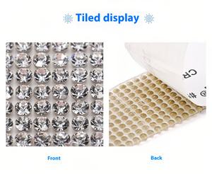 Hoja de diamantes de imitación de taladro completo 3D autoadhesiva, diamantes de imitación sueltos con respaldo, Red de pegamento de malla de cristal Flash para coche DIY - Product Image 3