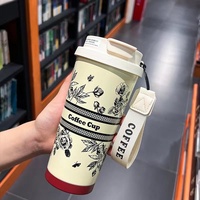 Tasse isotherme en acier inoxydable 316 Lily Valley – Design minimaliste, double usage (mug à café et tasse à paille) – Cadeau idéal pour la maison