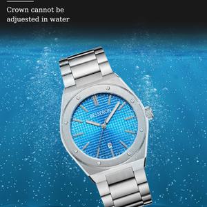Reloj de Cuarzo de Acero Inoxidable para Hombre, Diseño Personalizado BESSERON, Esfera de 42 mm, Correa de Cuero, Movimiento Japonés, Estilo Ejecutivo, Fabricación OEM - Product Image 4