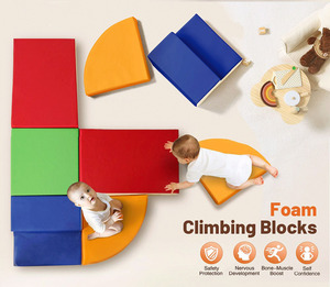 Équipement de jeu souple en cuir PU 9 pièces pour le développement moteur des tout-petits - Blocs de mousse pour enfants, jouets et meubles pour grimper et ramper - Product Image 5
