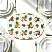 Set de table classique en PVC tissé irrégulier imprimé fruits TUOTU PP001 30x45cm pour hôtels, résistant à la chaleur, écologique, facile à utiliser