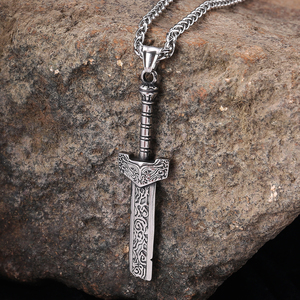 Norse Mito Jóias Aço Inoxidável Mens Colar Viking Jóias Viking Espada Colar Viking - Product Image 2