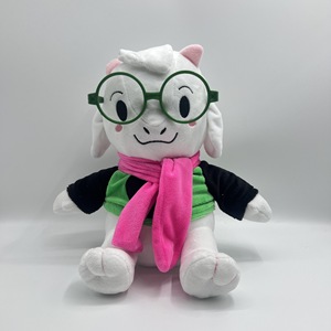 Peluche de oveja Deltarune, gafas verdes, bufanda rosa, animal de peluche suave para niños de 8 a 13 años, regalo unisex - Product Image 1