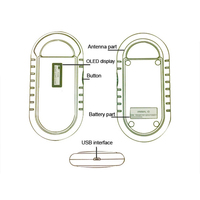 Slimme kaarttoegangscontrolesysteem met 134,2 kHz huisdiermicrochip RFID-lezer scanner van ABS-materiaal