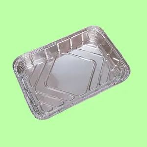 Oven Safe Foil Platter With Logo Disposable Party Barbeque Catering Plate For Christmas Food Warmer Serving Dish