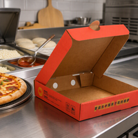 Boîte à pizza orange ou de couleur personnalisée, en carton alimentaire, avec couvercle à charnière imprimé sur mesure, emballage à emporter