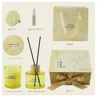 Coffret Cadeau Parfumé Chinois de la Fête de la Mi-Automne : Pierres Diffuseuses Osmanthus Orange Laurier et Bougie Parfumée d'Aromathérapie Sans Fumée