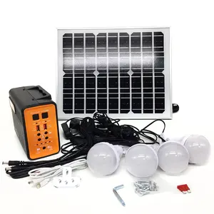 Voorraad Beschikbaar Mini Portable Solar Verlichting Set 60W Zonne-energie Licht En Lader Met Radio