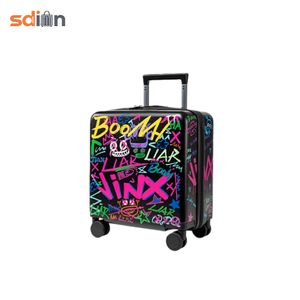 Maleta de Viaje Moderna de 18 Pulgadas con Diseño de Grafiti Personalizable, Ligera, de Policarbonato, con Asa Telescópica y Portátil - Product Image 2