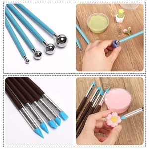 LISI 24pcs Set d'outils de modelage d'argile polymère sèche à l'air <span class=keywords><strong>Kit</strong></span> de peinture sur roche pour <span class=keywords><strong>poterie</strong></span> Sculpture Art Supplies - Product Image 4